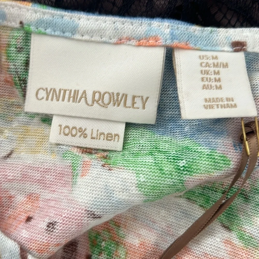 Cynthia Rowley - Greece Greek Islands Print 100% Linen Shirt - Size M - Picture 4 of 5